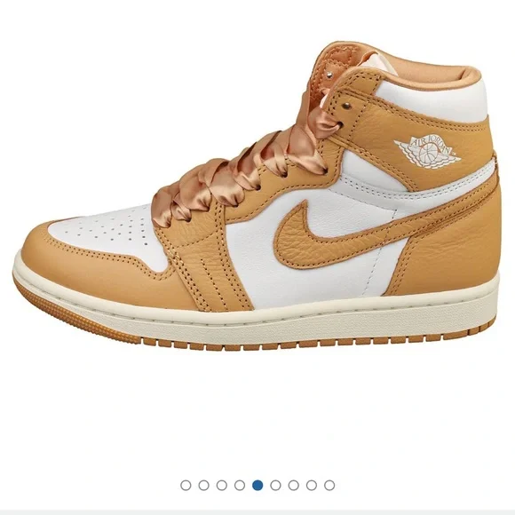 Girls Tan and White High-Top Sneakers line new - Picture 2 of 3